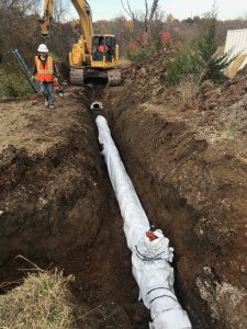 Today, the Tri-County Water Authority’s 120 miles of pipe are approximately 75% ductile iron and 25% plastic PVC. When new pipe needs to be installed, TCWA’s primary material of choice is zinc-coated and V-Bio wrapped ductile iron pipe.